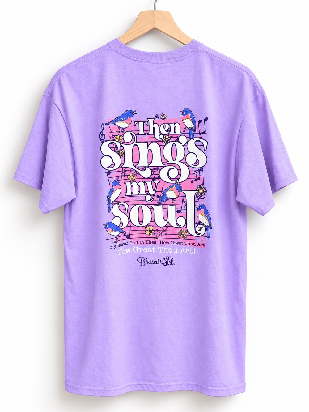 Blessed Girl Then Sings My Soul How Great Thou Art Christian Tee Large NWT